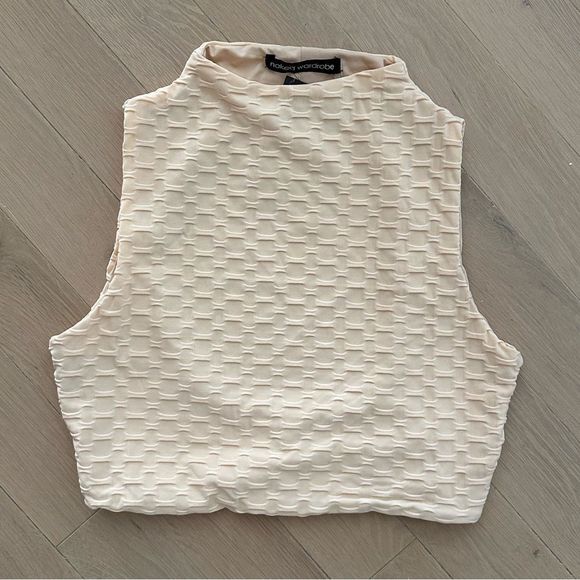 naked wardrobe Tops - nwt naked wardrobe textured cream crop top